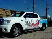Install vehicle graphics for Aqua Pool